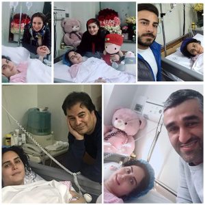 عیادت بازیگران از الناز شاکردوست روی تخت بیمارستان