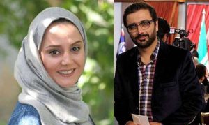 عکس با حجاب مینا لاکانی و امین زندگانی با کت و شلوار