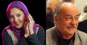 بهروز بقایی و پرستو گلستانی با شال بنفش