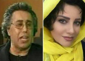 شراره رخام با شال زرد بعد از در آوردن ژل لبهایش و فرهاد قریب