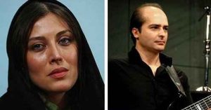 مهتاب کرامتی و بابک ریاحی پور با تیپ مشکی