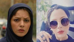 عکس با حجاب چکامه چمن ماه و عکس بی حجابش با عینک دودی