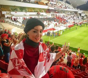 شقایق دلشاد تماشاگر بازی پرسپولیس و الهلال عربستان