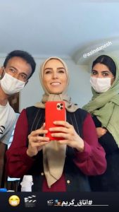 سلفی سوگل طهماسبی در پشت صحنه فیلم نجلا