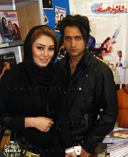 سحر قریشی با تیپ مشکی و مهران اخوان