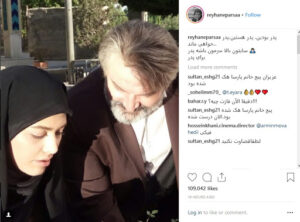ریحانه پارسا و مهدی سلطانی در پشت صحنه سریال پدر