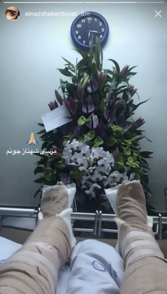 الناز شاکردوست در بیمارستان - فیلم حادثه الناز شاکردوست