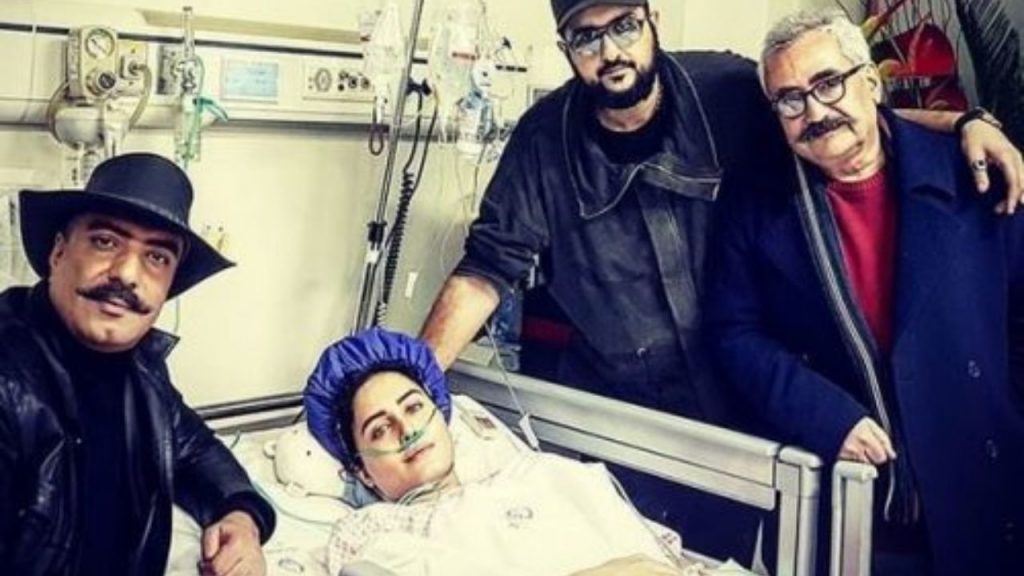 الناز شاکردوست و امیر جعفری در بیمارستان - فیلم حادثه الناز شاکردوست