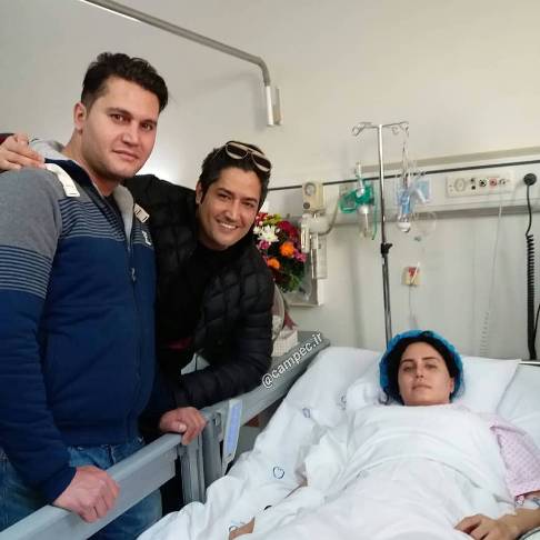 الناز شاکردوست و برادرش در بیمارستان - فیلم حادثه الناز شاکردوست