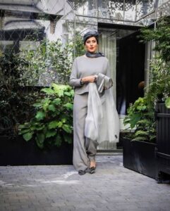 پوشش مهتاب کرامتی در شوی لباس جورجیو آرمانی