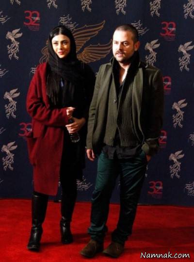 آزاده صمدی با پالتو قرمز - طلاق آزاده صمدی