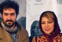 شهاب حسینی و همسرش با روسری قرمز