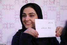 باران کوثری بدون آرایش با شال مشکی