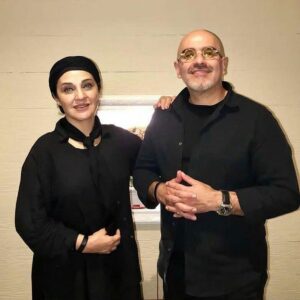تیپ مشکی رویا نونهالی و همسرش