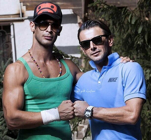 امین حیایی با دوست بدنسازش - ورزش امین حیایی