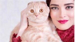 بهنوش طباطبایی و گربه اش نارنگی