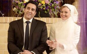 پوریا پورسرخ در لباس دامادی در صحنه ای از یک فیلم