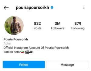 صفحه اینستاگرام پوریا پورسرخ