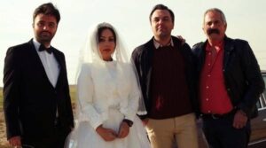 پرستو صالحی و نوید حیدری در پشت صحنه یک فیلم