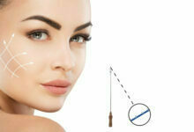 لیفت نخ صورت خانم چشم آبی