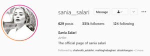 صفحه اینستاگرام سانیا سالاری