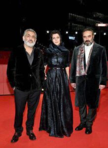 مانی حقیقی، لیلا حاتمی و حسن معجونی در فرش قرمز برلین ۲۰۱۸