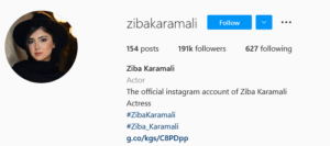 صفحه اینستاگرام زیبا کرمعلی