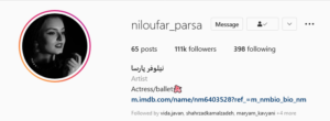 صفحه اینستاگرام نیلوفر پارسا