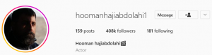 صفحه اینستاگرام هومن حاجی عبداللهی