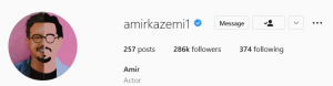 صفحه اینستاگرام امیر کاظمی