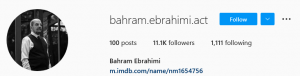صفحه اینستاگرام بهرام ابراهیمی
