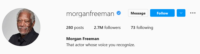 صفحه اینستاگرام مورگان فریمن