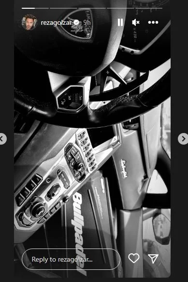 عکس لو رفته از ماشین لامبورگینی محمدرضا گلزار در دبی