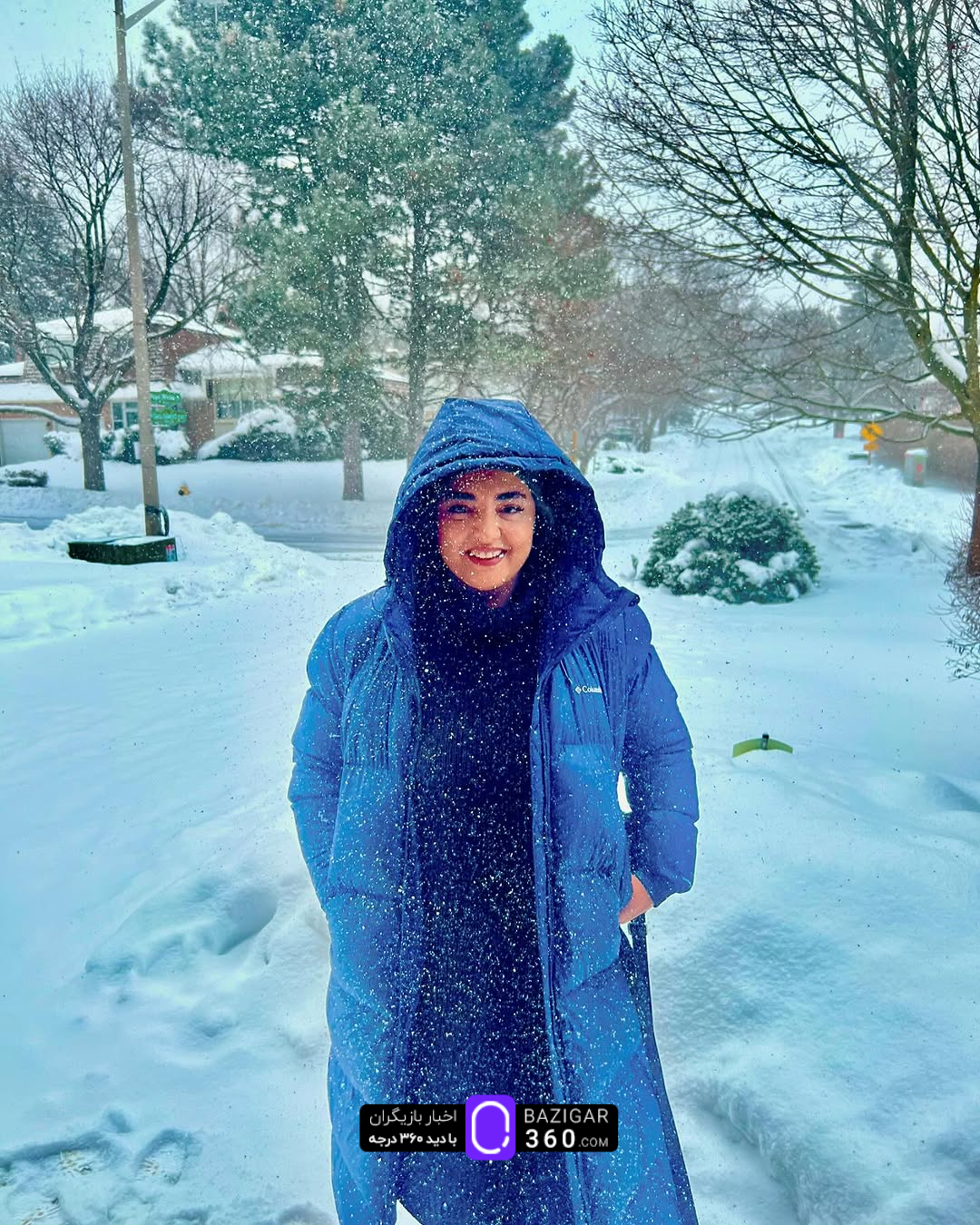 عکس‌های برفی نرگس محمدی و علی اوجی خارج از کشور