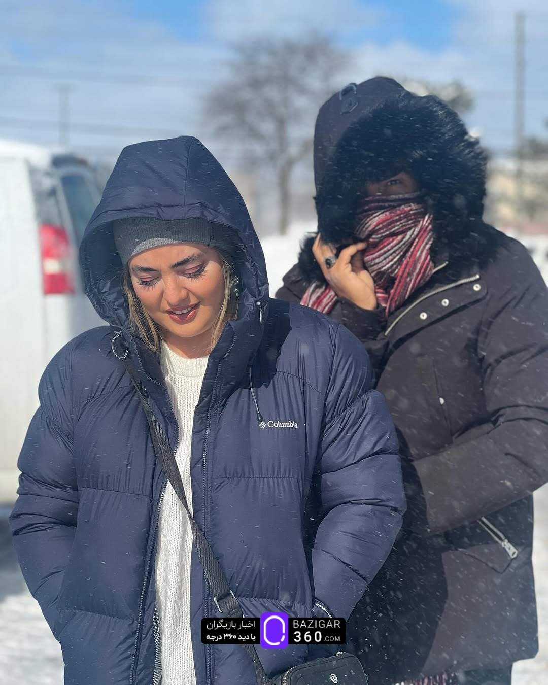 عکس‌های برفی نرگس محمدی و علی اوجی خارج از کشور